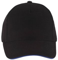 SOL'S LONG BEACH 00594 βαμβάκι 260GR Πεντάφυλλο καπέλο τζόκεϊ BLACK/ROYAL - 916