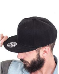 Atlantis 845 Snap Back Καπέλο Jockey 6 Panel με Flat Γείσο – 100% Ακρυλικό BLACK