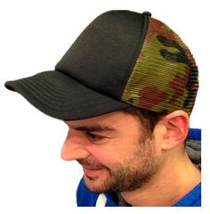 Atlantis Mesh Camo καπέλο, Καπέλο τζόκεϋ με δίχτυ camouflage, 100% πολυεστερικό BLACK / ARMY CAMO