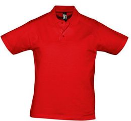 Sol's Prescott Men 11377 Ανδρικό πόλο, Jersey 170 γρ. - 100% βαμβάκι Ringspun σεμί-πενιέ RED-145
