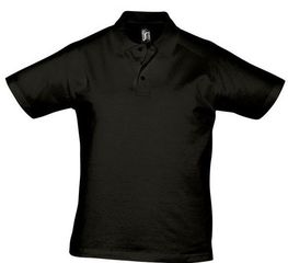 Sol's Prescott Men 11377 Ανδρικό πόλο, Jersey 170 γρ. - 100% βαμβάκι Ringspun σεμί-πενιέ DEEP BLACK-309