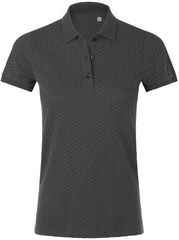 Sol's Brandy Women - 01707 Γυναικείο πόλο πικέ 180γρ - 100% βαμβάκι Ringspun DARK GREY/WHITE – 503
