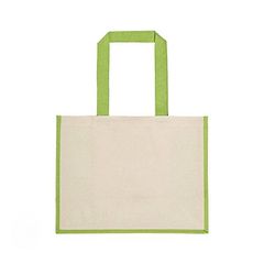 UBAG Sunset δίχρωμη τσάντα 100% Βαμβάκι 42x33x20εκ 28L Natural/Apple green