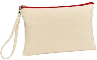 UBAG Marylin Τσαντάκι 26 x 17cm με φερμουάρ 100% Οργανικό Βαμβάκι, 320grs Natural/Red