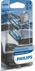 Philips WhiteVision Ultra W5W 12V 5W 12961WVUB2 – Λάμπες Θέσης/Εσωτερικού Φωτισμού – 2 τεμ