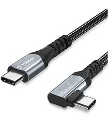 Καλώδιο USB-C σε USB C 100W Power Delivery 1 μετρο, 90 Degree Type C 3.2 , 10Gbps 5A , συχρονισμος δεδομενων και γρηγορης φορτισης με E-Marker Chip συμβατο με MacBook, Pixelbook, Galaxy S20, SSD , sma