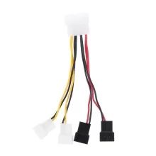 4-Pin Molex to 3 /4-Pin Fan Power Cable Adapter Connector Computer Cooling Fan Καλώδια για CPU PC Case Fan