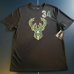 Giannis Antetokounmpo 34 Milwaukee Bucks NBA Champions Basketball T-Shirt Μέγεθος Large Συλλεκτικό