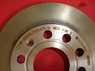 SET ΔΙΣΚΟΠΛΑΚΕΣ ΠΙΣΩ VW CADDY/GOLF V/VI/JETTA/TOURAN '03-  AUDI A3 8P '03-'13 BREMBO 08948811 Φ256mm/ΠΑΧΟΣ 12mm/ΔΙΑΜΕΤΡΟΣ ΚΕΝΤΡΑΡΙΣΜΑΤΟΣ 65mm/ΑΠΛΗ-thumb-2