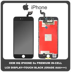 OEM Iphone 6s, Iphone6s (A1633, A1688, A1691, A1700) Premium In-Cell LCD Display Screen Assembly Οθόνη + Touch Screen DIgitizer Μηχανισμός Αφής Black Μαύρο
