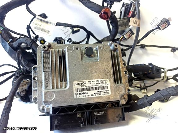 H1B1-12A650-EA / HA6A-12B684-NA Bosch 1,0 Ecoboost 125ps M1JC  Εγκέφαλος Μηχανής Βενζίνης και Καλωδίωση Μηχανής Ford Fiesta 2018-