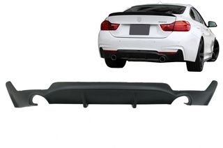 Πίσω Προφυλακτήρας Diffuser για BMW 4 Series F32 F33 F36 (2013-) Coupe Cabrio M Performance Design Twin Single Outlet