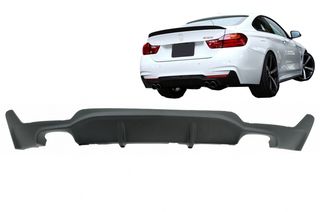 Πίσω Προφυλακτήρας Diffuser για BMW F32 F33 F36 (2013-) Coupe Cabrio 4 Series M Performance Design Twin Double Outlet