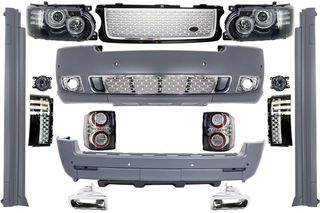 Κομπλε Μετατροπή Autobiography Design Body Kit για Land Range Rover Vogue L322 (2002-2009) Retrofit to Facelift Black/Silver Grille Edition2010+