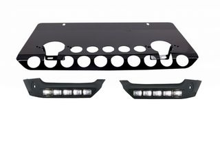 Μπροστινός Προφυλακτήρας Spoiler LED DRL Extension Skid Plate Off Road Package Under Run Protection για MERCEDES G-class W463 (89-17) Shiny Black Edition