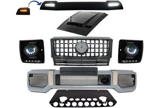 Για MERCEDES Benz G-Class W463 (2005-2012) Body Kit G65 A-Design με Grille G63 GT-R Panamericana Design LED Bi-Xenon Μπροστινά Φανάρια