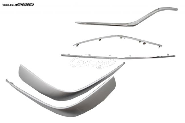 Μπροστινός Spoiler Splitter Flaps Flics Garnish Chrome για MERCEDES GLE Coupe C292 (2015-2018) A-Design