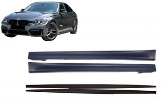 Μασπιέδες Side Skirts με Add-on Lip Extensions για BMW 3 Series F30 F31 Sedan Touring (2011-2018) M Performance Design