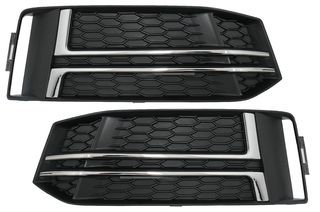 Προφυλακτήρας Lower Grille Covers Side Grilles για Audi A4 B9 Sedan Avant (2016-2018) S-Line Silver Edition