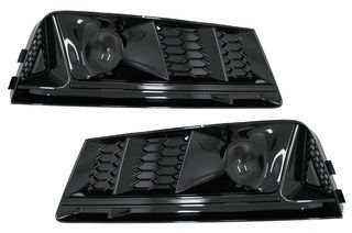 Προφυλακτήρας Lower Grille ACC Covers Side Grilles για Audi A4 B9 Sedan Avant (2016-2018) RS4 Design Black Edition