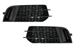 Side Grilles Καπάκια Προβολέων Ομίχλης για Audi A1 8X (2010-2015) RS1 Design Piano Black
