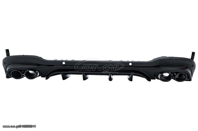 Πίσω Diffuser με Black Exhaust Muffler Tips για Mercedes GLC SUV X253 Facelift (2020-) GLC43 Design Night Package