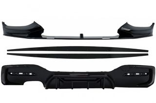 ΣΕΤ ΣΠΟΙΛΕΡ Front Bumper Lip Spoiler BMW 1 Series F20 F21 LCI (2015-2019) with Rear Bumper Spoiler Valance Diffuser and Side Skirts Extensions Hatchback M Sport Piano Black
