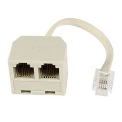 POWERTECH adapter 6p4c 1x αρσενικό 0.20cm σε 2x θηλυκό, RJ11, White (ADA-T001)