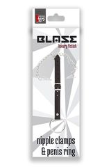 BLAZE NIPPLE CLAMPS & PENIS RING-thumb-1
