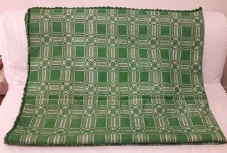 Κουβέρτα υφαντή αργαλειού ολόμαλλη πράσινη