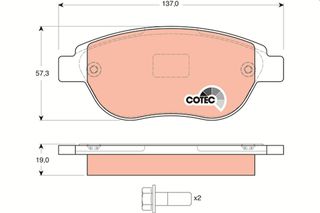 Σετ τακάκια, δισκόφρενα εμπρόσθιο FIAT / LANCIA / CITROEN / PEUGEOT 77364281, 77364897, 77362743, 425235, 425253, 425370, 425222, 425489