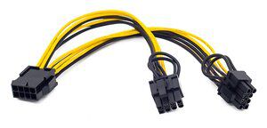 POWERTECH Καλώδιο EPS 12V 8pin (M) σε 2x PCIe 8 (6+2pin) CAB-W035, 20cm