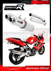 Dominator Εξατμίσεις Διπλά Τελικά Round S.Steel Honda VTR 1000F FireStorm 1998 - 2001 Με Σιγαστήρες 