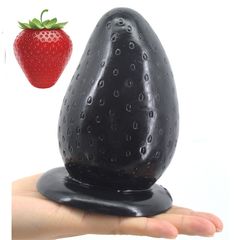 Big Anal Dildo Large Strawberry Buttplug With Suction Cup Rough Surface