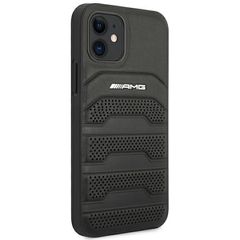 AMG Leather Debossed Lines case for iPhone 12 mini - black-thumb-3
