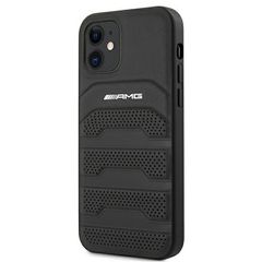 AMG Leather Debossed Lines case for iPhone 12 mini - black-thumb-1