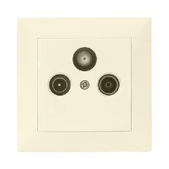 Πρίζα TV + FM + SAT τερματική μπεζ χρώμα πλήρης σειρά Κλειώ