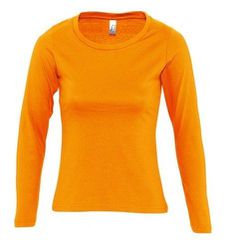 Sol's Majestic - 11425 Γυναικειο μακρυμάνικο t-shirt Jersey 150 γρ. - 100% βαμβάκι Ringspun σεμί-πενιέ ORANGE-400
