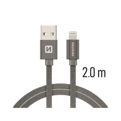 Καλώδιο φόρτισης / δεδομένων USB / Lightning 2m γκρι