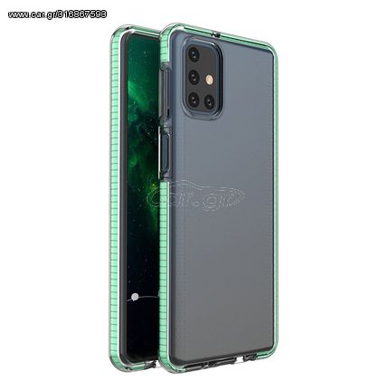 Spring Case clear TPU gel protective cover with colorful frame for Samsung Galaxy M31s mint