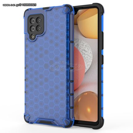 Honeycomb Case armor cover with TPU Bumper for Samsung Galaxy A42 5G blue