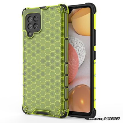 Honeycomb Case armor cover with TPU Bumper for Samsung Galaxy A42 5G green