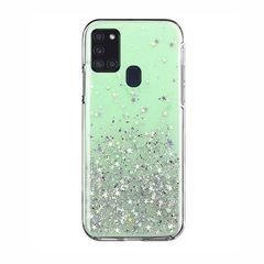 Wozinsky Star Glitter Shining Cover for Samsung Galaxy M51 green