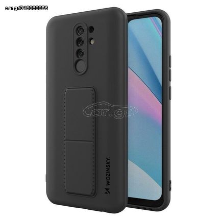 Wozinsky Kickstand Case Silicone Stand Cover for Xiaomi Redmi 9 Black