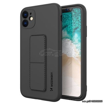 Wozinsky Kickstand Case Silicone Stand Cover Cover for Xiaomi Redmi 10X 4G / Xiaomi Redmi Note 9 Black