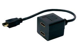 POWERTECH HDMI Splitter 19pin male / 2x Female Gold, copper CAB-H053