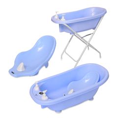 Βρεφική Μπανιέρα Lorelli Bath Tub 88 cm με Βάση Θερμόμετρο Γλύστρα Μπουκάλια New Blue 10130820004  (ΔΩΡΟ Σφουγγαράκι Μπάνιου)