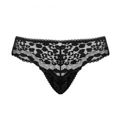 Obsessive Giully Velvety Leopard Thong-thumb-2