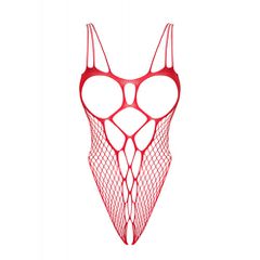 Plus Size Obsessive Extravagant Crotchless Teddy Red-thumb-1