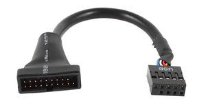 POWERTECH καλώδιο USB 2.0 9pin σε USB 3.0 20pin, 0.20m , CAB-U046